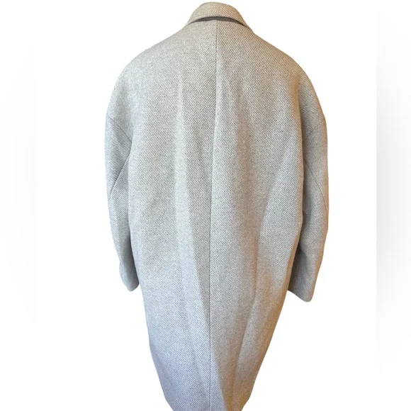 GAP NEW Drop Shoulder Gray and White Wool Blend Coat M - Picture 3 of 11